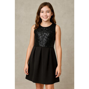 Epic Threads Girls Black Sequin Dress Size M 8–10 Party Holiday Special Occasion